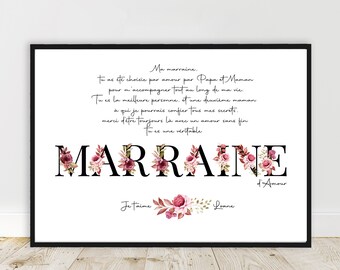 Merci Parrain Marraine Etsy Canada