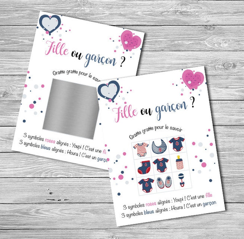Paper Party Supplies Paper Carte U00e0 Gratter Morpion Annonce B U00e9b U00e9 Version Fille Ou Version Gar U00e7on Au Choix Jeu Devinette Sexe Du Futur B U00e9b U00e9