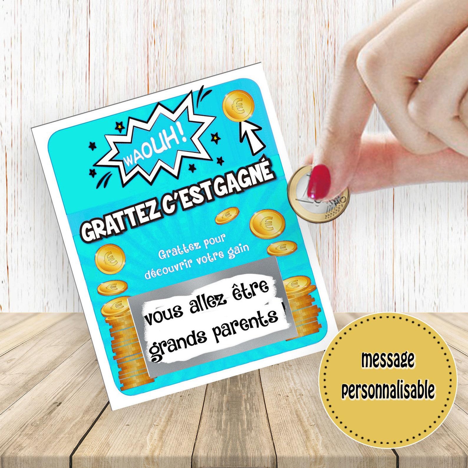 Carte à Gratter Vous Allez être Grands Parents Voir La Etsy