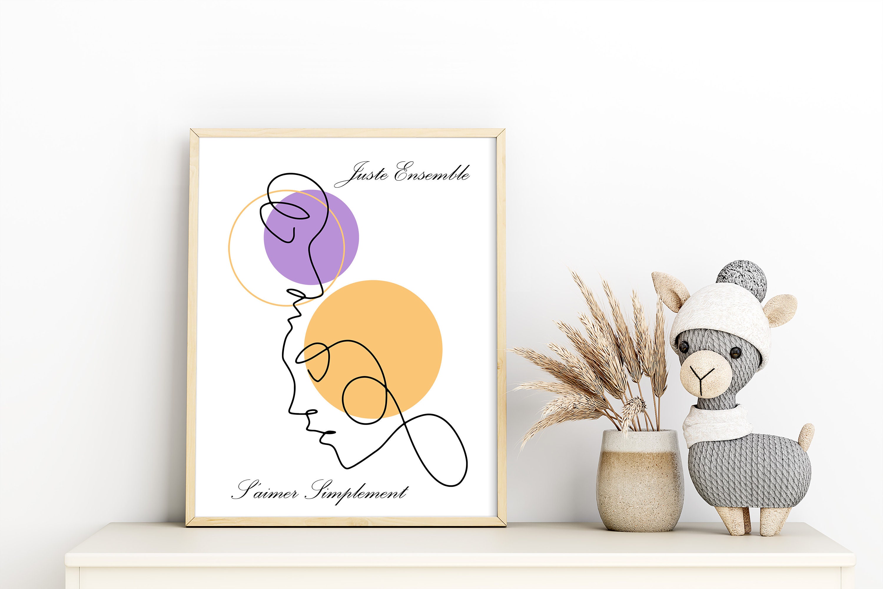 Affiche Couple Personnalisable, Affiche Juste Ensemble, Idée Cadeau Saint Valentin, Anniversaire, No