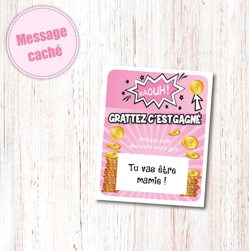 Ticket game waouh Scratch Card original ad scratch card you/'re going to be granny