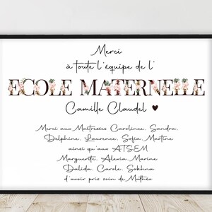 KINDERGARTEN-Geschenk, Einzigartiges Geschenk zum Jahresende - Poster für Kindergarten, Lehrer, Atsem, Kindermädchen, A3- oder A4-Poster - Optionaler Rahmen für A3