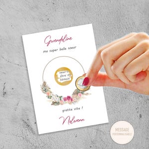 Demande témoin de mariage chic, carte à gratter témoin mariage, texte personnalisable, témoin homme, demande demoiselle d'honneur