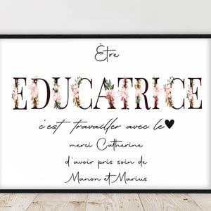 Regalo per EDUCATORE - Idea regalo di fine scuola - Grazie insegnante, atsem - Poster originale - A3 o A4 - Cornice opzionale per A3