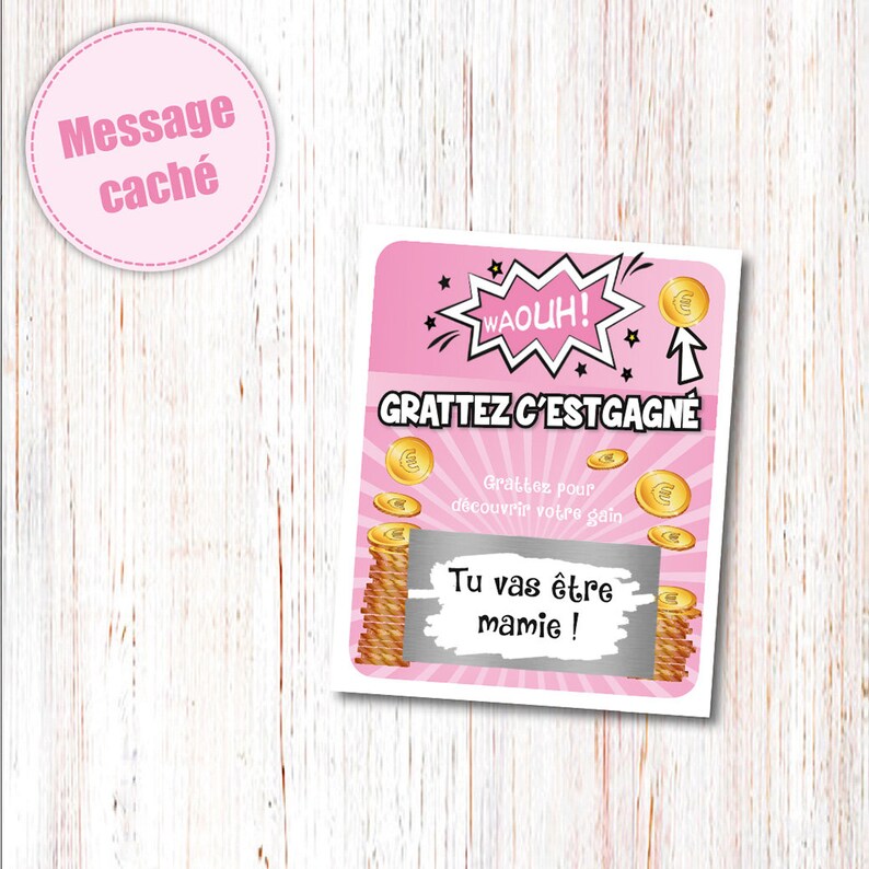 Ticket game waouh Scratch Card original ad scratch card you/'re going to be granny