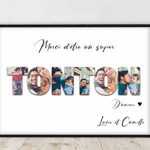 Geschenk für Onkel, Geschenk für Patenonkel / PROMO / Personalisiertes Foto-Wort-Poster, Happy Birthday Onkel Poster, anpassbarer Text