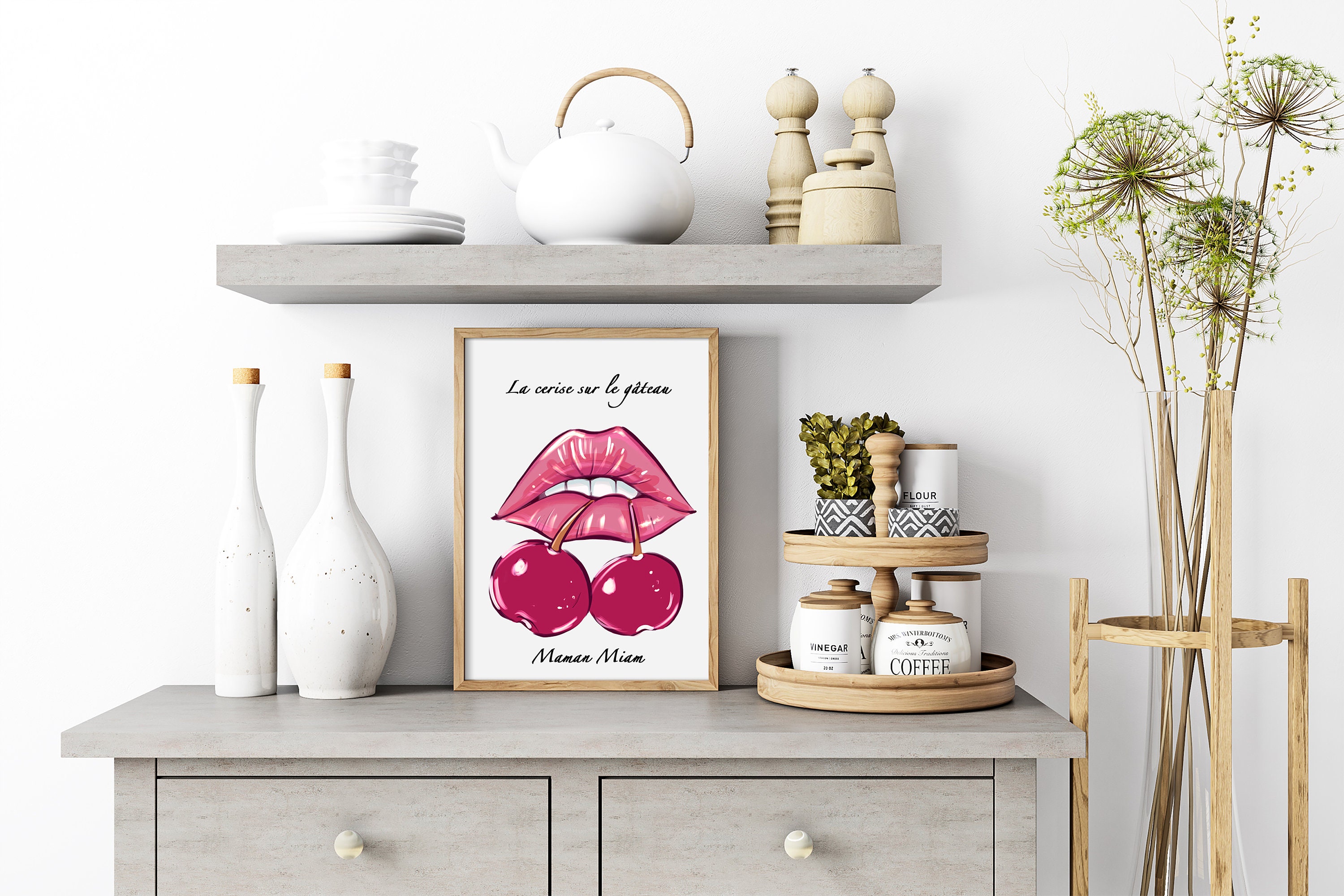 Affiche Cuisine Personnalisée, Illustration Personnalisée Cuisine, Texte Personnalisable