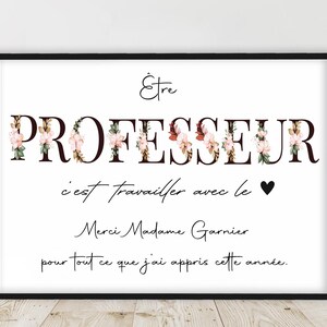Einzigartiges Geschenk zum Jahresende - Poster für Lehrerin, Lehrerin, Lehrerin, Kindermädchen - Hergestellt in Frankreich - Poster A3 oder A4