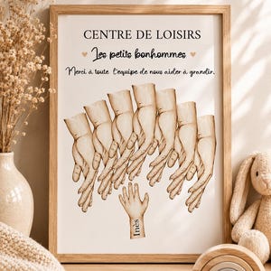 Personalized Leisure Center Gift | Child's Hands Poster | Activity Team Gift | End-of-Year Activity Leader Gift | ALSH