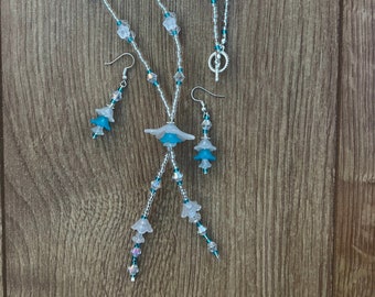 Flower Necklace and Earrings