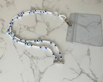 Paw Print Beaded Lanyard