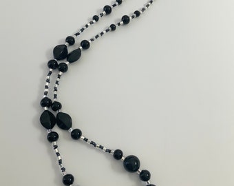 Black Beaded Necklace