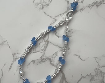 Blue Flower Bead Phone Charm