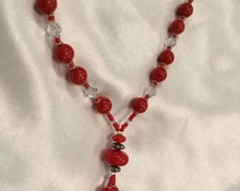 Red beaded necklace