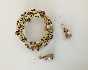 Owl Memory Bracelet and Earrings