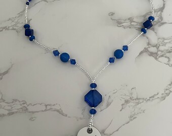 Betty Boop Pendant Blue Bead Necklace