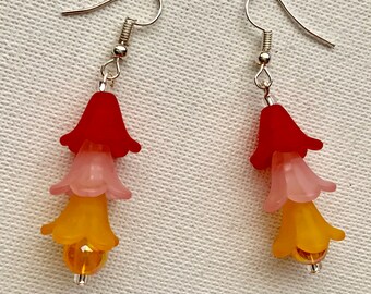 Bright Dangle Flower Earrings