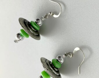 Green Dangle Earrings