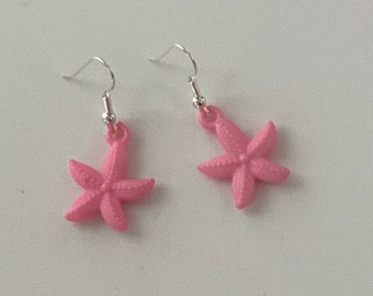 Pink Star Dangle Earrings