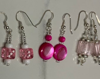 Pink Dangle Earrings