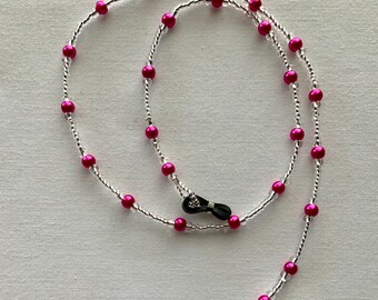 Bright Pink Beaded Spectacle Chain