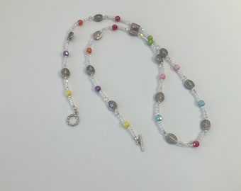Long Pretty Coloured Bead Necklace