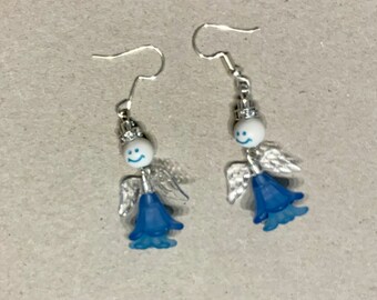 Blue Christmas Fairy Earrings