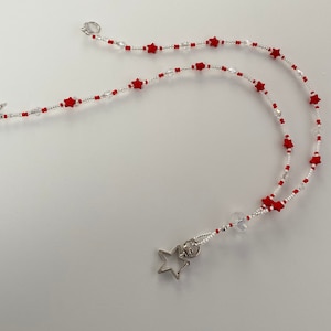 Roter Stern Perlen Id Lanyard
