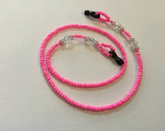 Bright Pink Bead Spectacle Chain