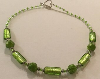 Bright green chunky necklace