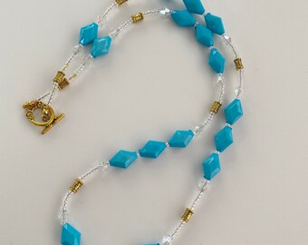 Pretty Blue Beaded Necklace