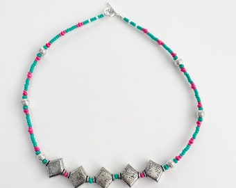 Bright Green and Pink Necklace