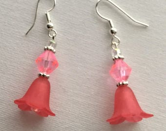 Bright pink earrings