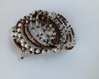 Brown Bead Memory Bracelet