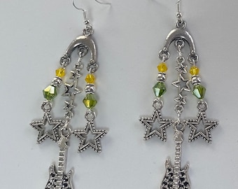 Dangly Guitar Charm Earrings