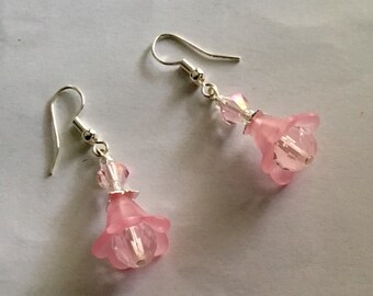 Pretty pink flower earrings