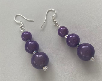 Purple Miracle Bead Earrings