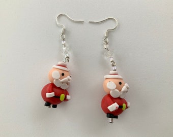 Father Christmas Dangly Earrings