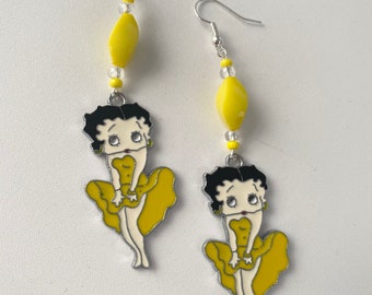 Yellow Dressed Betty Boop Earrings