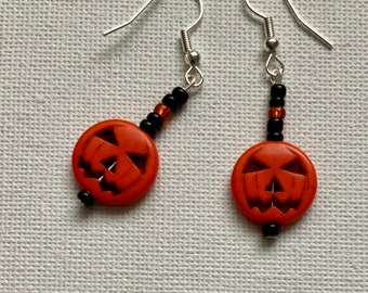 Halloween Orange Pumpkin Earrings