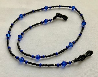 Black and Blue Bead Spectacle Chain