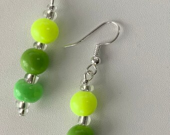 Green Beaded Earrings