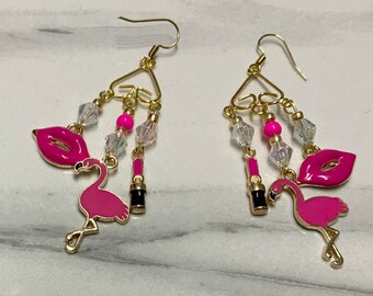 PrettyFlamingo and  Lips Dangle Earrings