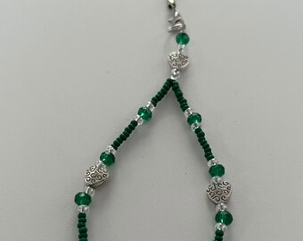 Green Bead Phone Charm