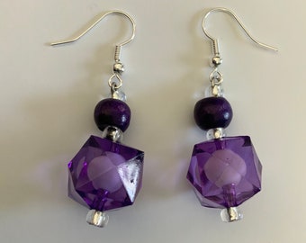 Pretty Purple Dangly Earrings