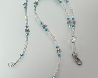 Butterfly and Blue Bead Lanyard