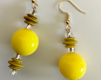 Yellow Dangle Earrings