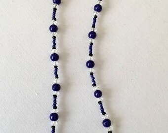 Dark blue beaded necklace