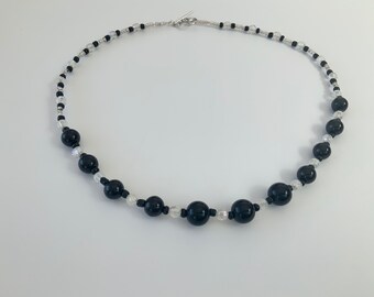 Black Beaded Necklace