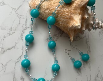 Beaded Necklace and Earrings